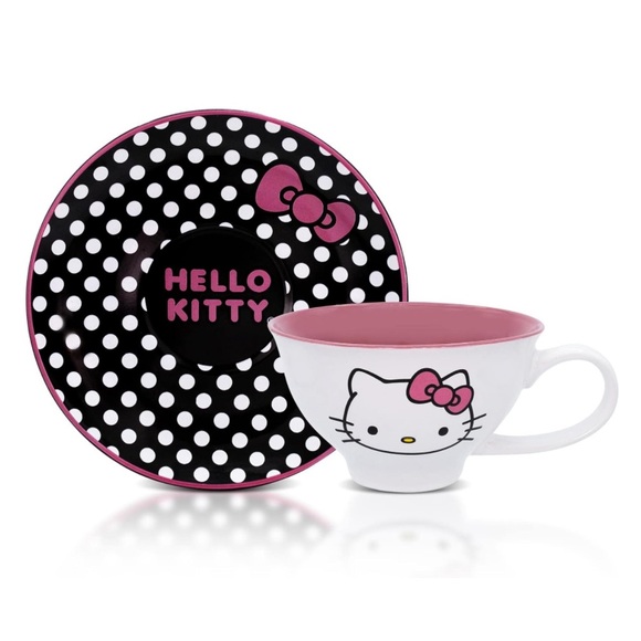 Hello Kitty Ceramic Teacup and Saucer Set - Picture 2 of 5